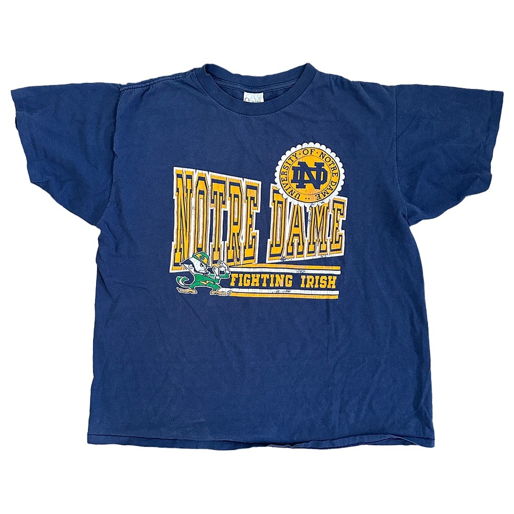 Vintage 90s Notre Dame Fighting Irish navy T-Shirt